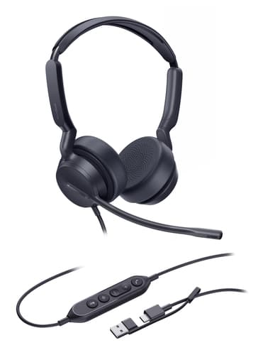 Yealink UH42 Dual UC USB-C/A Wired Head-band Office/Call center USB Type-C USB Type-A Black