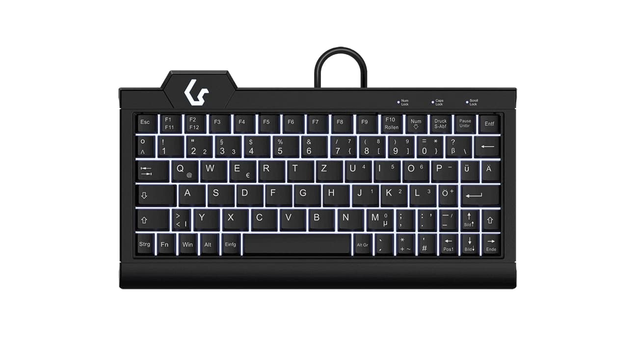 KeySonic KSK-3010ELC Super Mini Backlight German (Black)