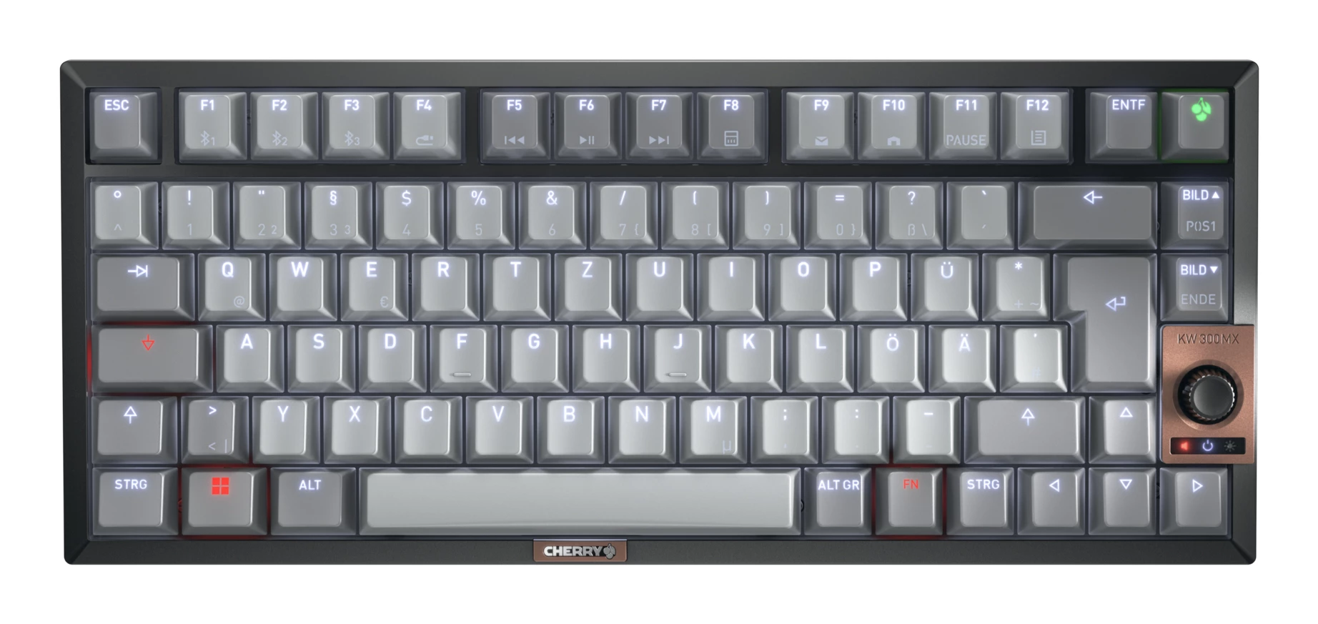Cherry KW 300 MX MX2A Silent Red DE (Black)