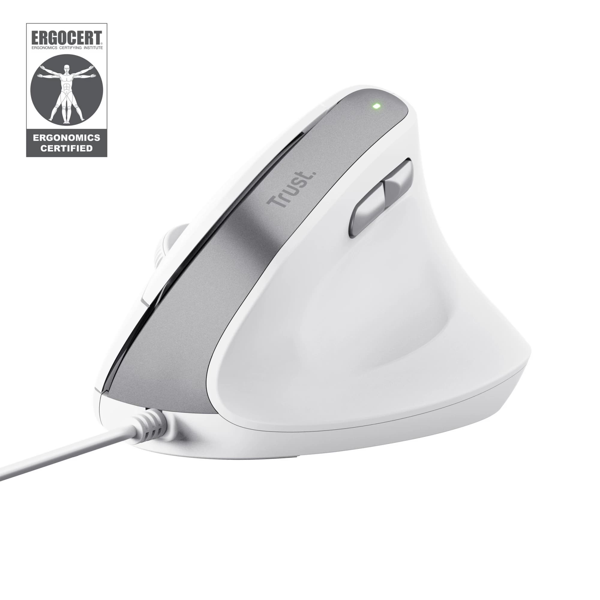 Trust Bayo II Ergonomic Wired Mouse (White)