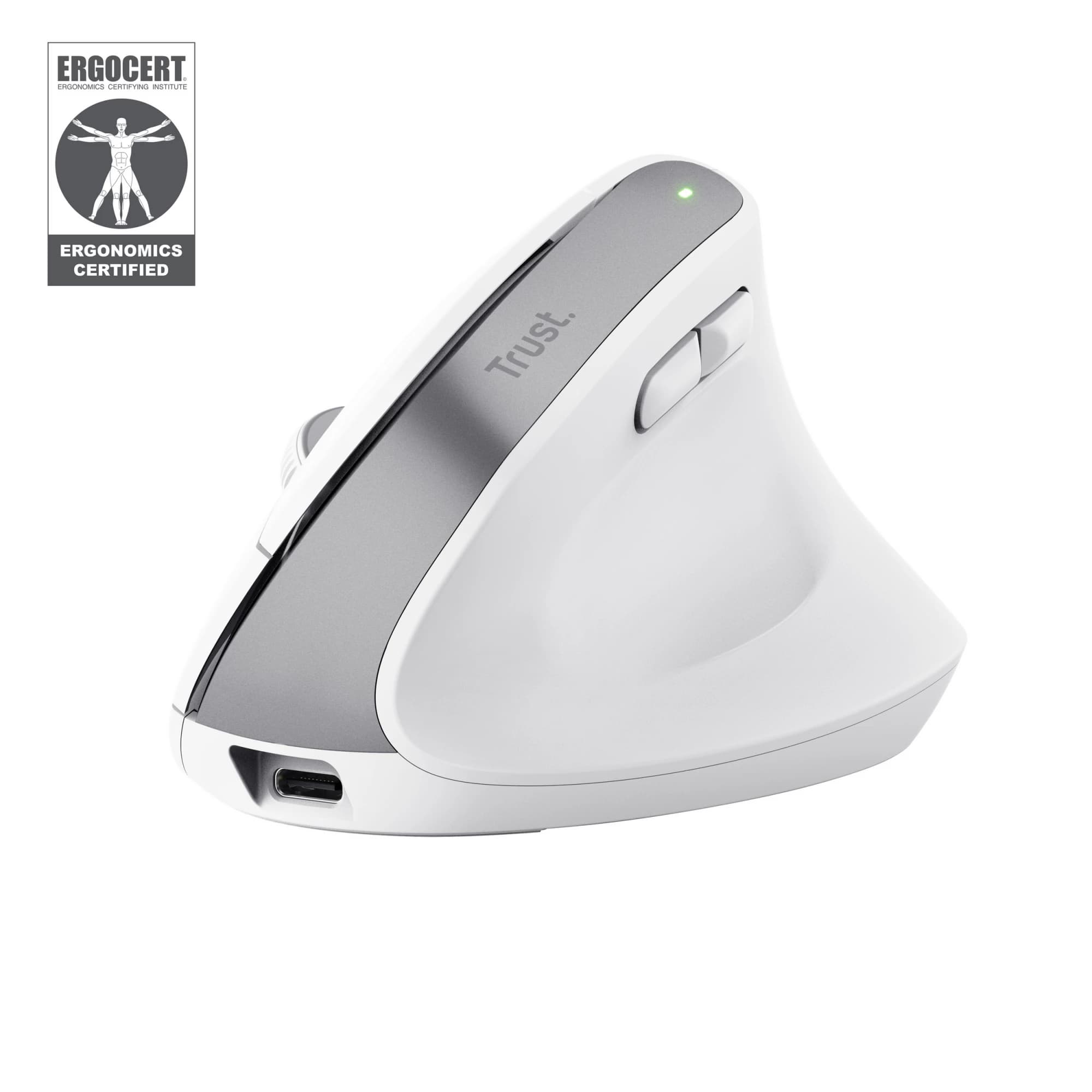 Trust Bayo+ Ergonomic Wireless Mouse (White)