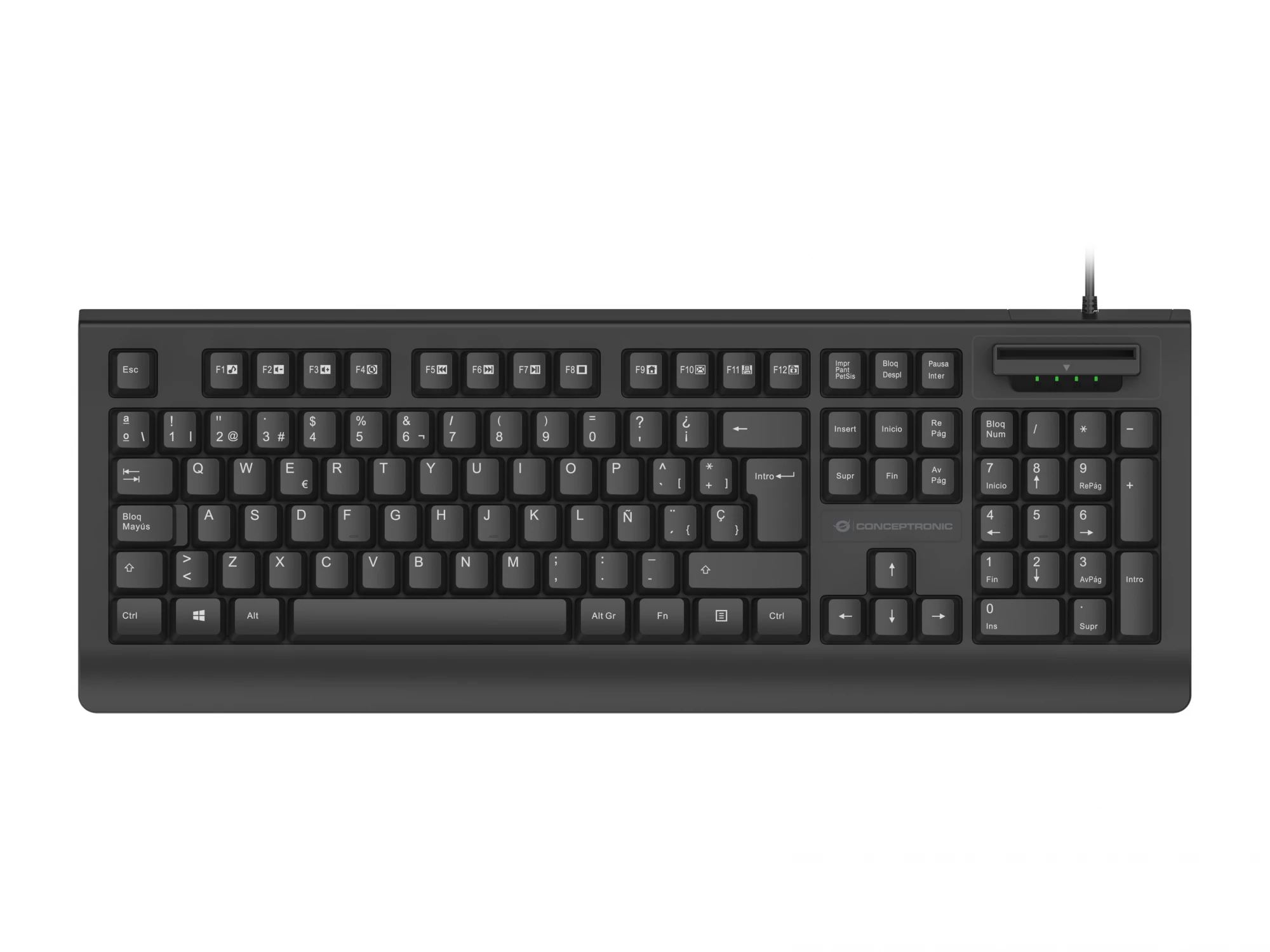 Conceptronic KAYNE01IT USB Keyboard with Smart ID Card Reader Italian (Black)