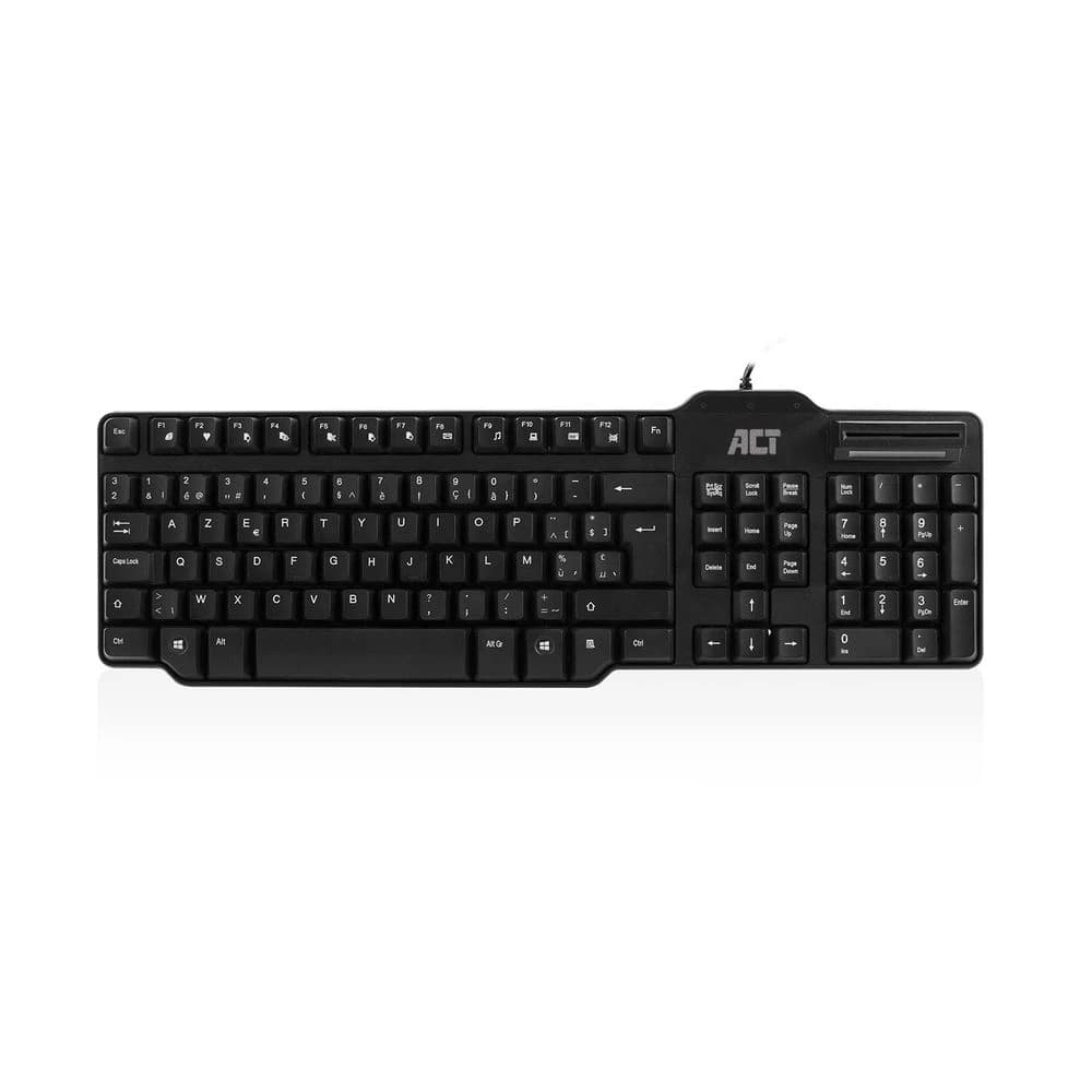 ACT AC5475 Smart Card Reader Keyboard Belgian (Black)