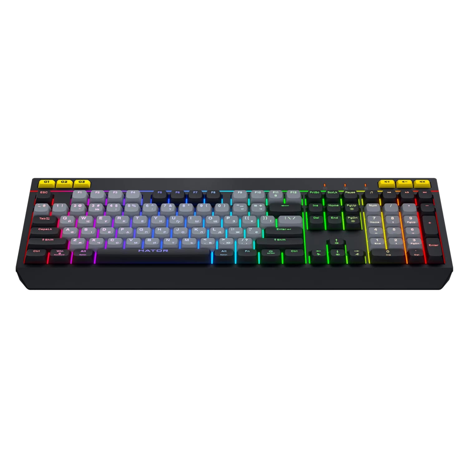 HATOR Icefall RGB US (Black, White Keycaps)