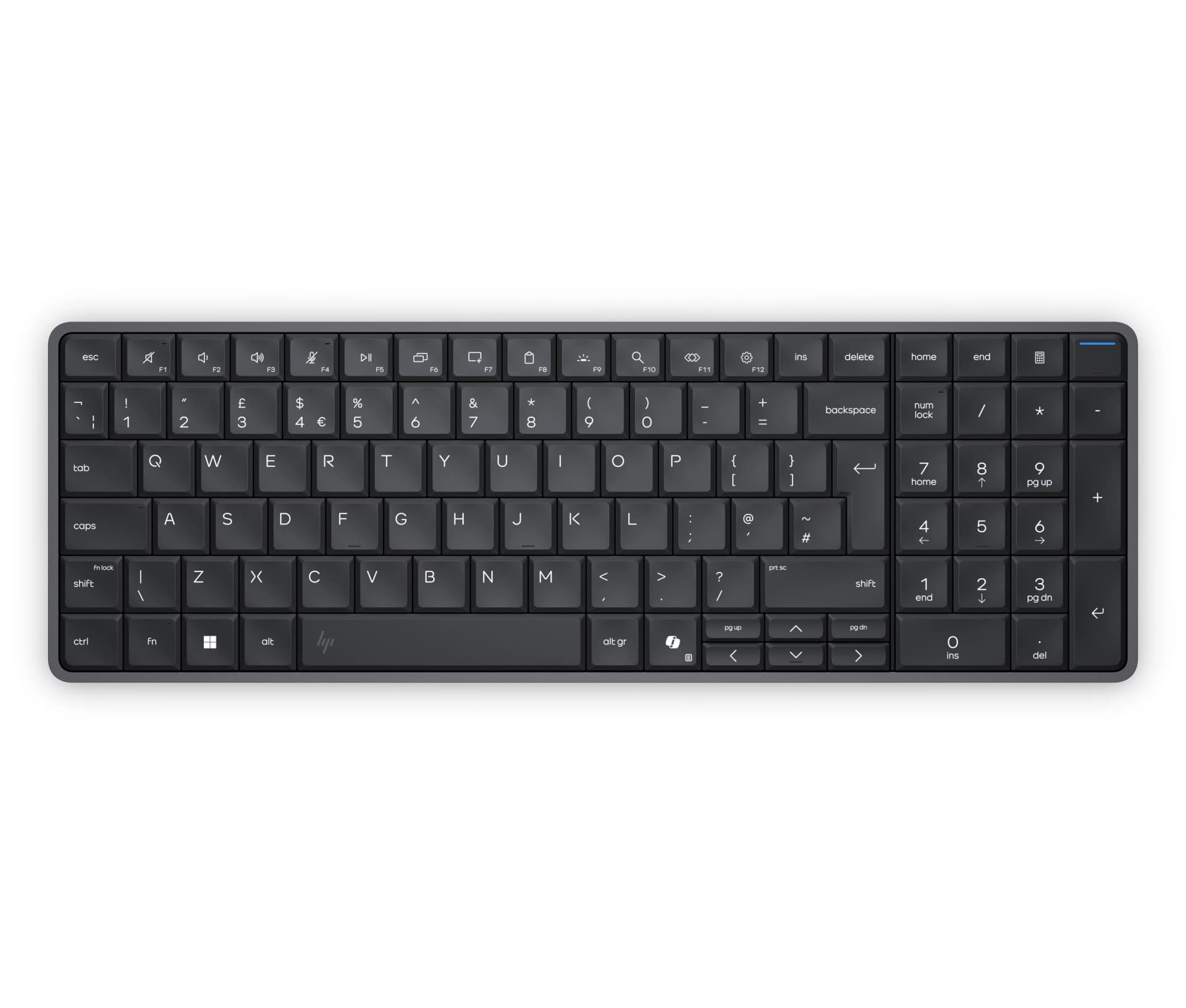 HP EliteBoard G1a AI All-in-One kompiuteris - Ryzen 5 340, 16GB, 512GB SSD, WiFi & BT, FPR, US apšviesta atspari išsiliejimui klaviatūra, 67