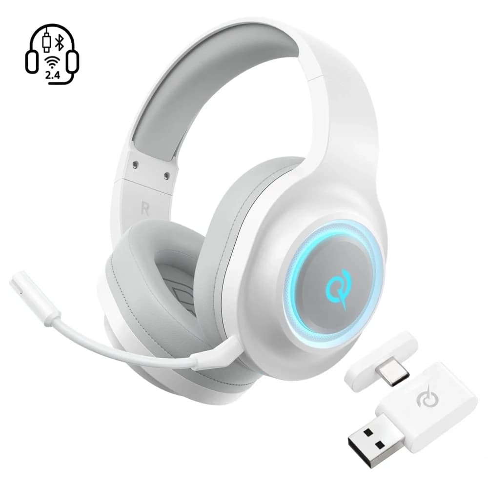 QCY Heroad V200 Tri-Mode Wireless Gaming Headset (White)