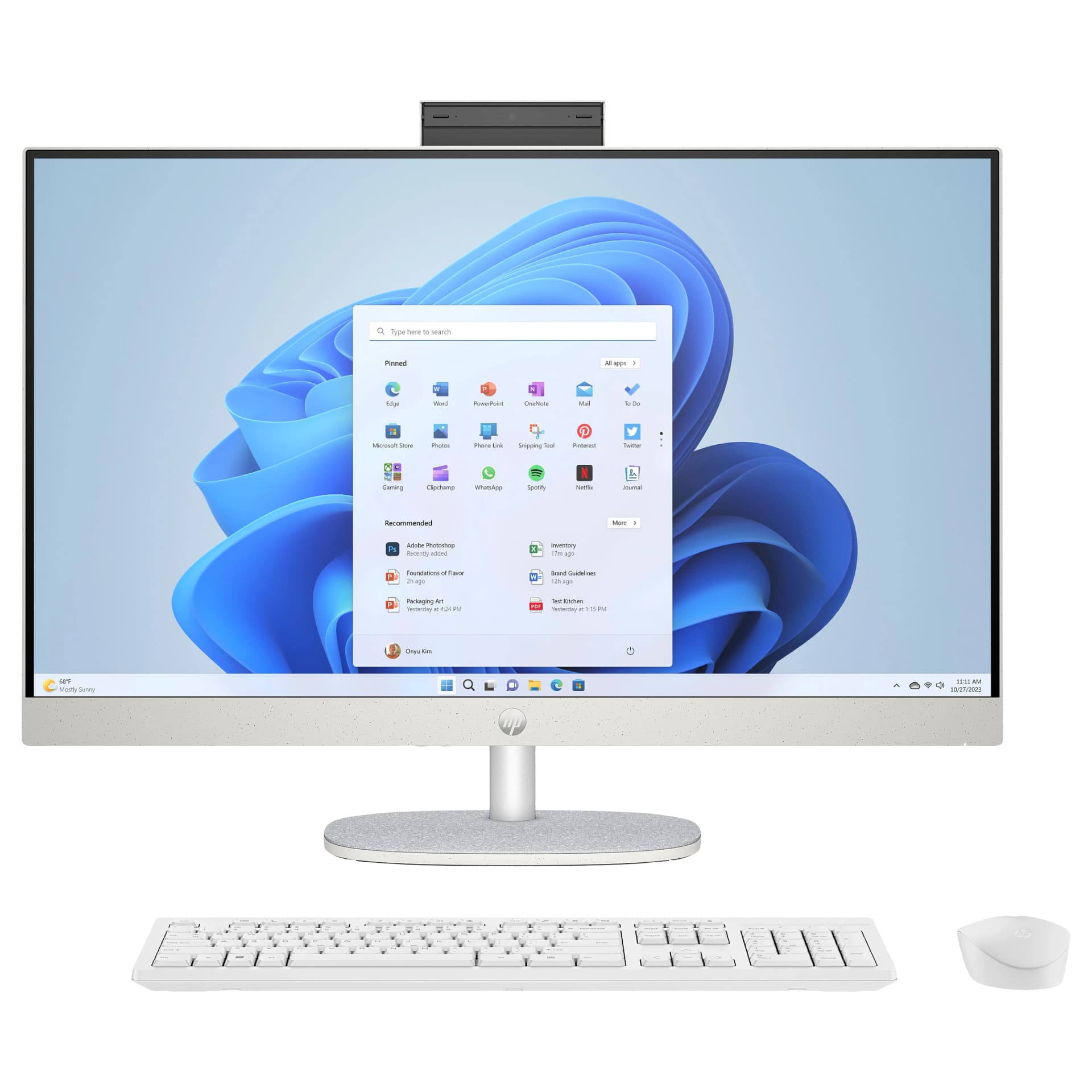 HP 27-cr0475ng All-in-One PC, 27 inch FHD IPS, Intel Core i7-1355U, 16GB RAM, 1TB SSD