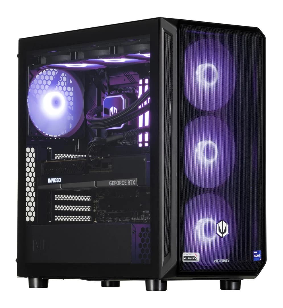 „Actina“ stalinis kompiuteris „Intel Core Ultra 9 285K“ 64 GB DDR5-SDRAM 2 TB SSD „NVIDIA GeForce RTX 5090“ Midi Tower juodas