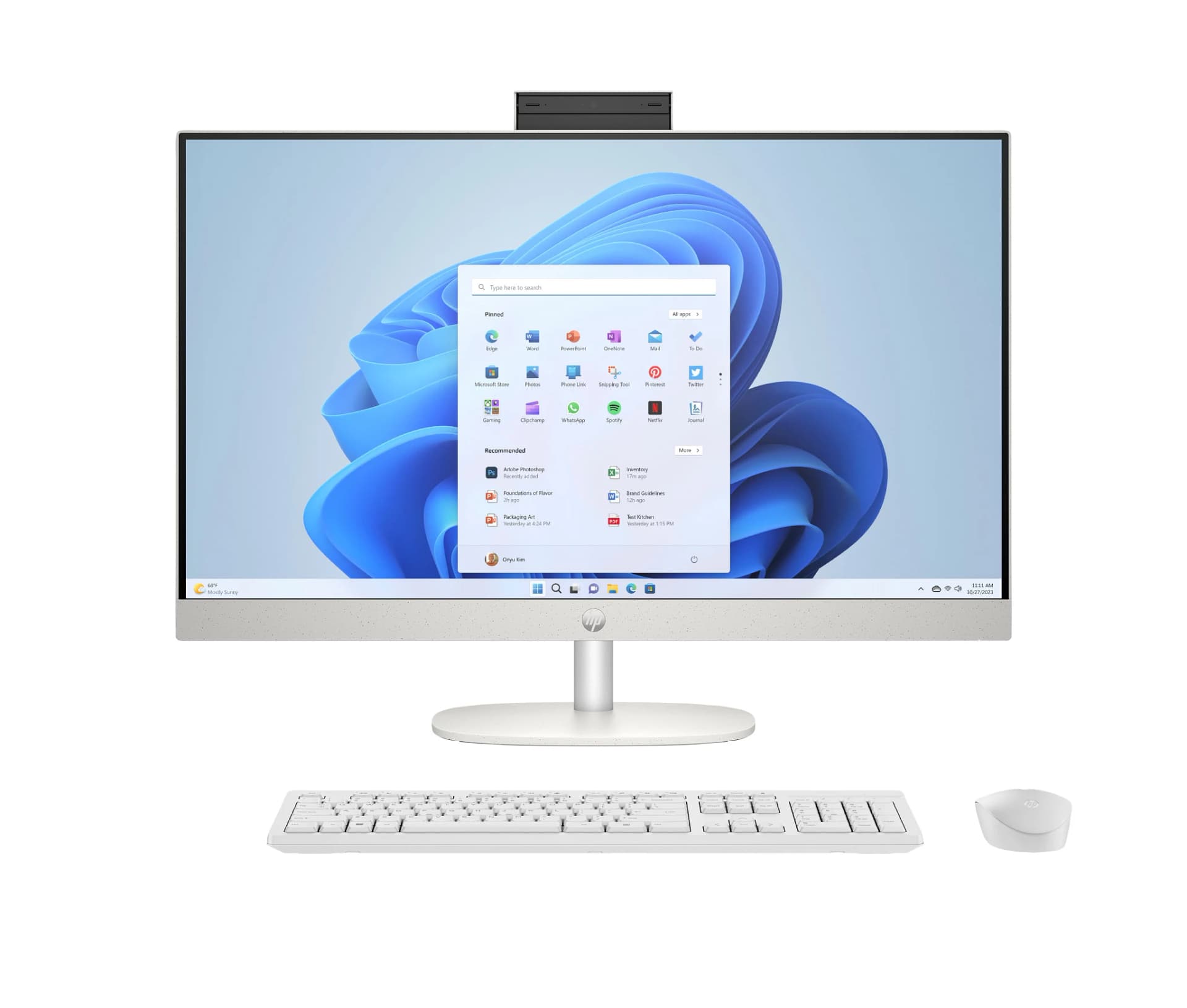 HP All-in-One 27-cr1002nq 27 colių QHD jutiklinis All-in-One kompiuteris - Intel Core Ultra 7 155U, 16GB DDR5, 512GB SSD
