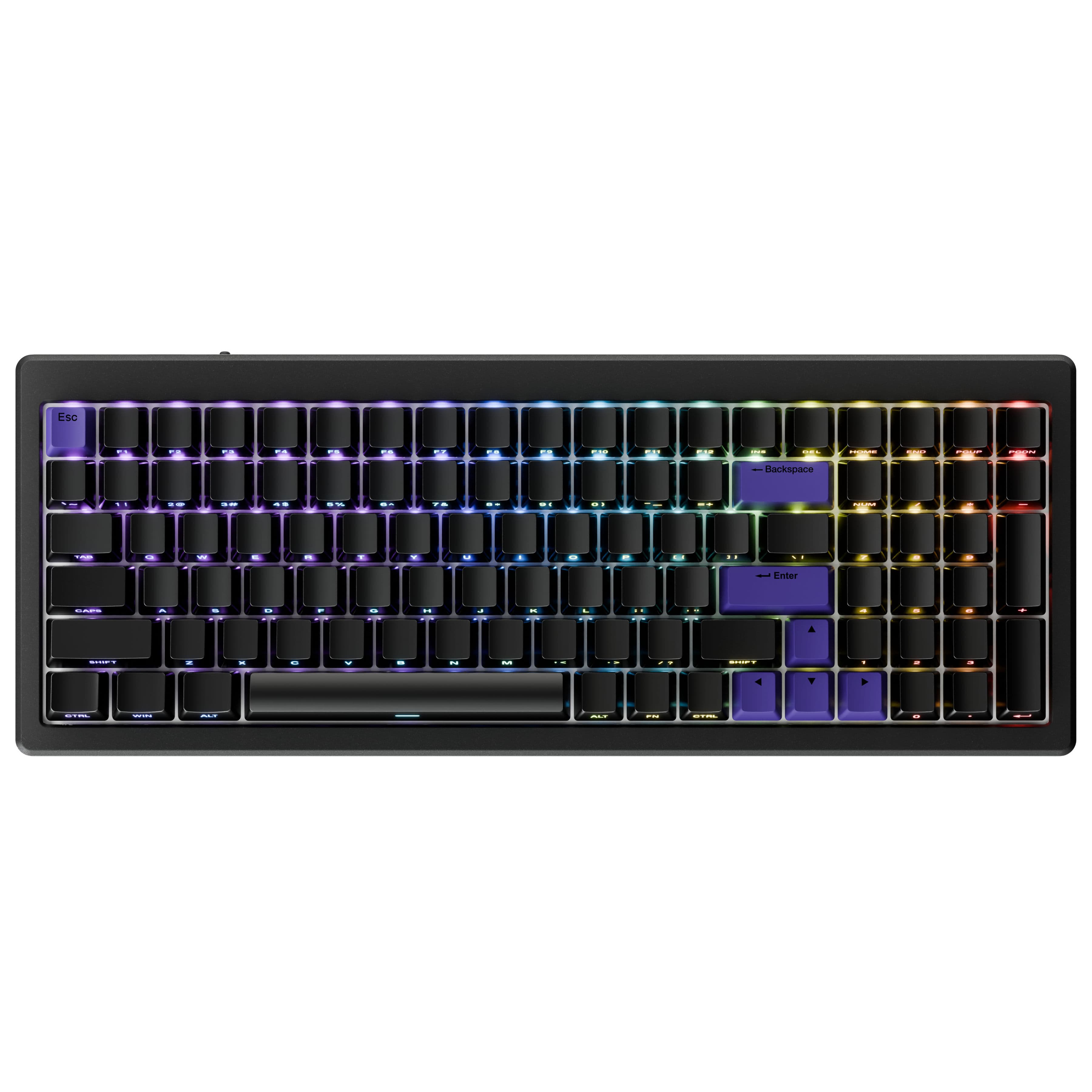 Ducky Cushion 98 Shush Red US ANSI (Matte Black)