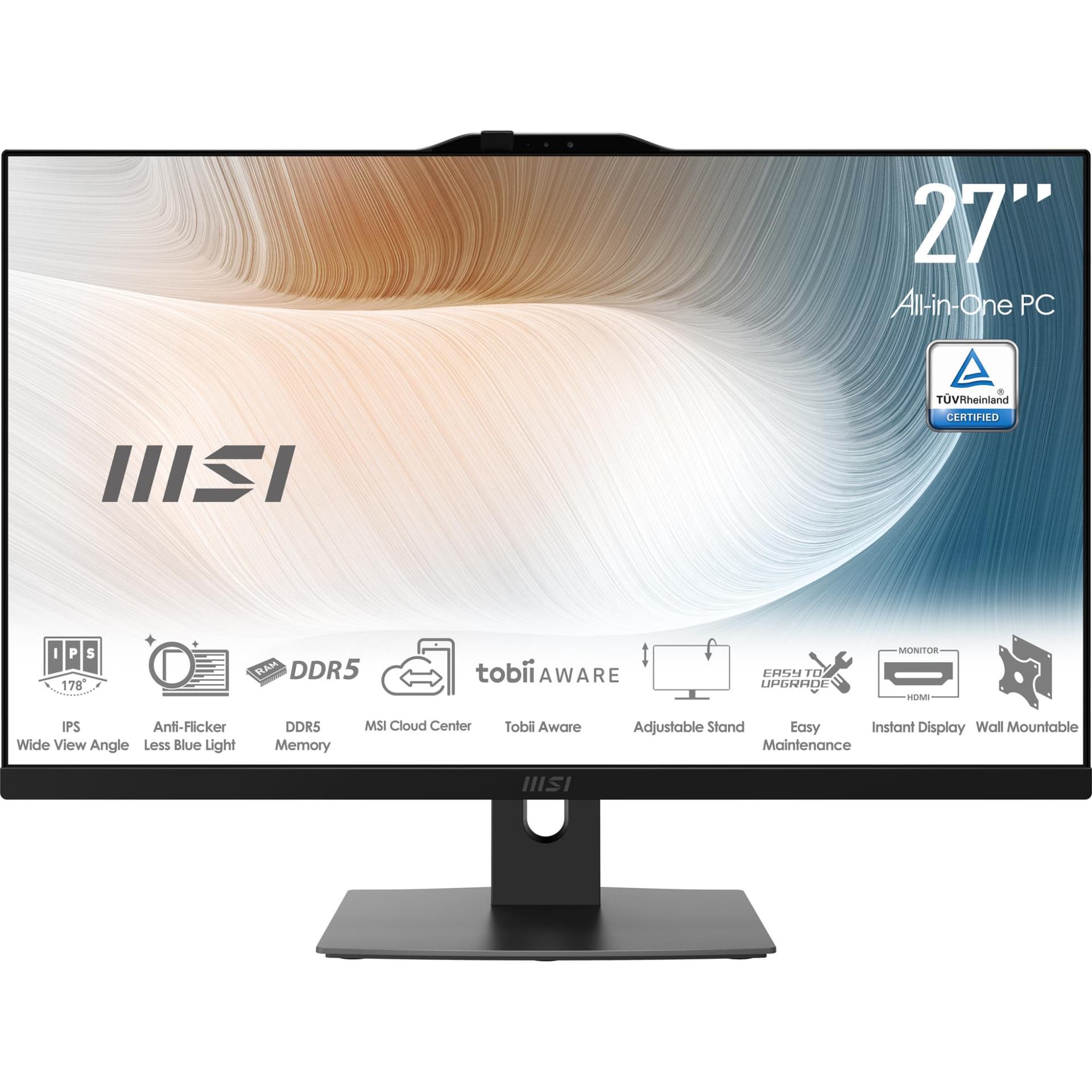 MSI Modern AM272P 1M-855EU 27 inch FHD viskas-viename kompiuteris - Intel Core 5 120U, 16GB RAM, 512GB SSD
