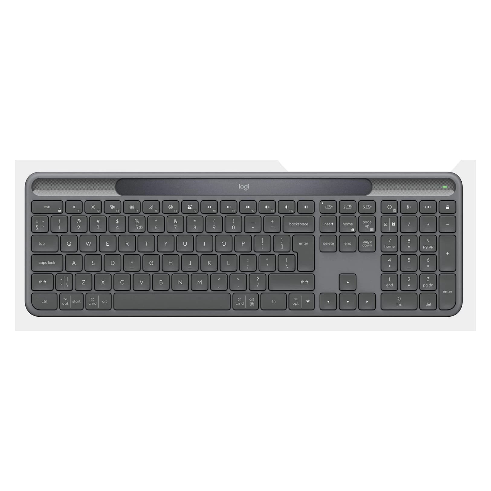 Logitech Signature Slim Solar+ K980 for Business Graphite Nordic