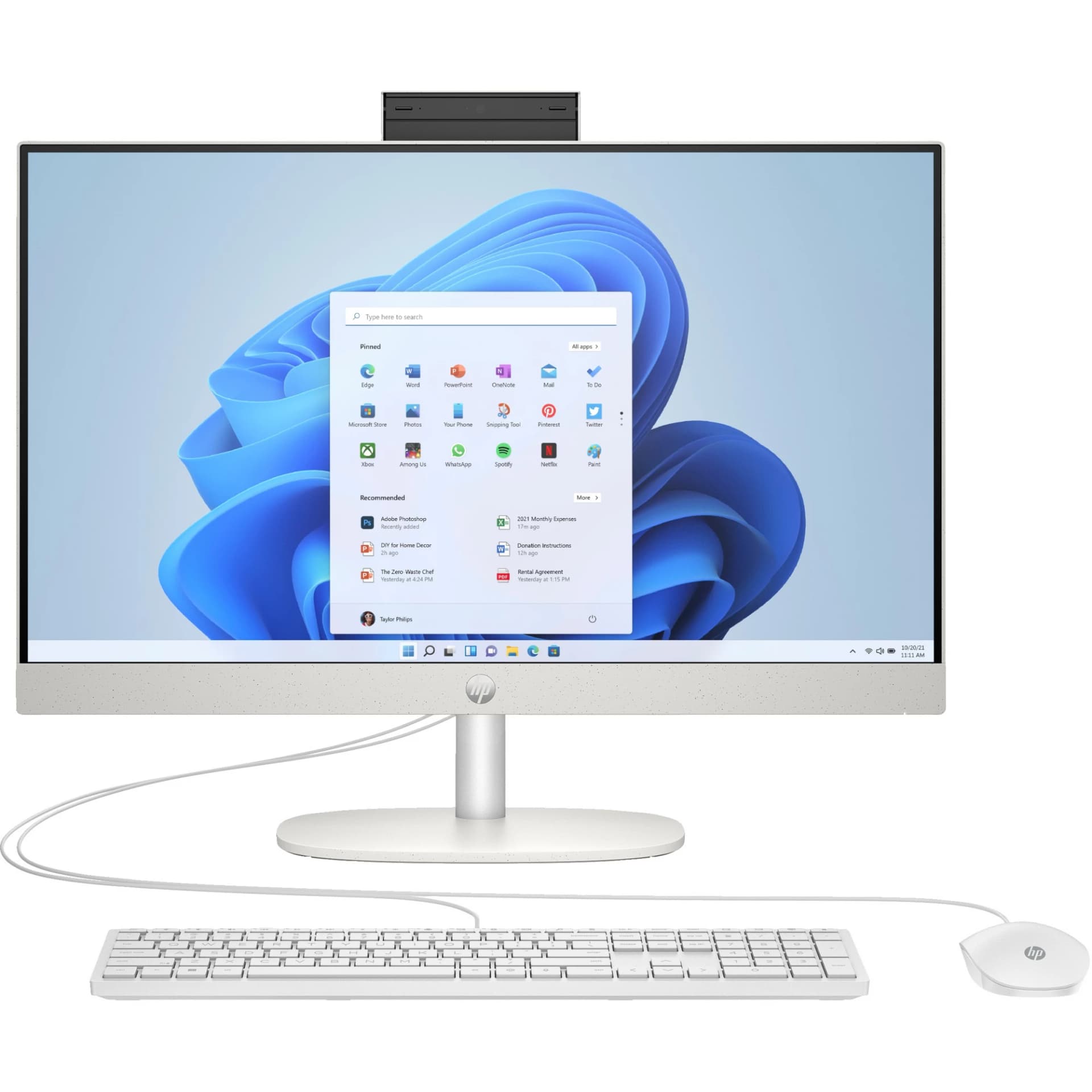 HP 24-cr0009ng AMD Ryzen 3 7320U 60,5 cm (23,8 inch) Viskas viename kompiuteris, 1920 x 1080 pikselių, 8 GB LPDDR5-SDRAM, 512 GB SSD