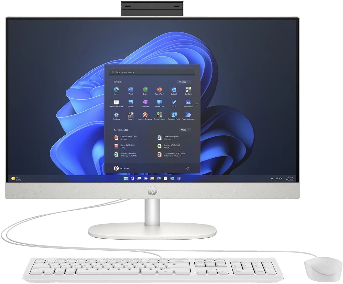 Visame viename kompiuteris HP ProOne 240 All-in-One G10 - Intel Core i5-1335U, 16GB DDR4, 512GB SSD, 23,8 colio FHD IPS, Wi‑Fi 6
