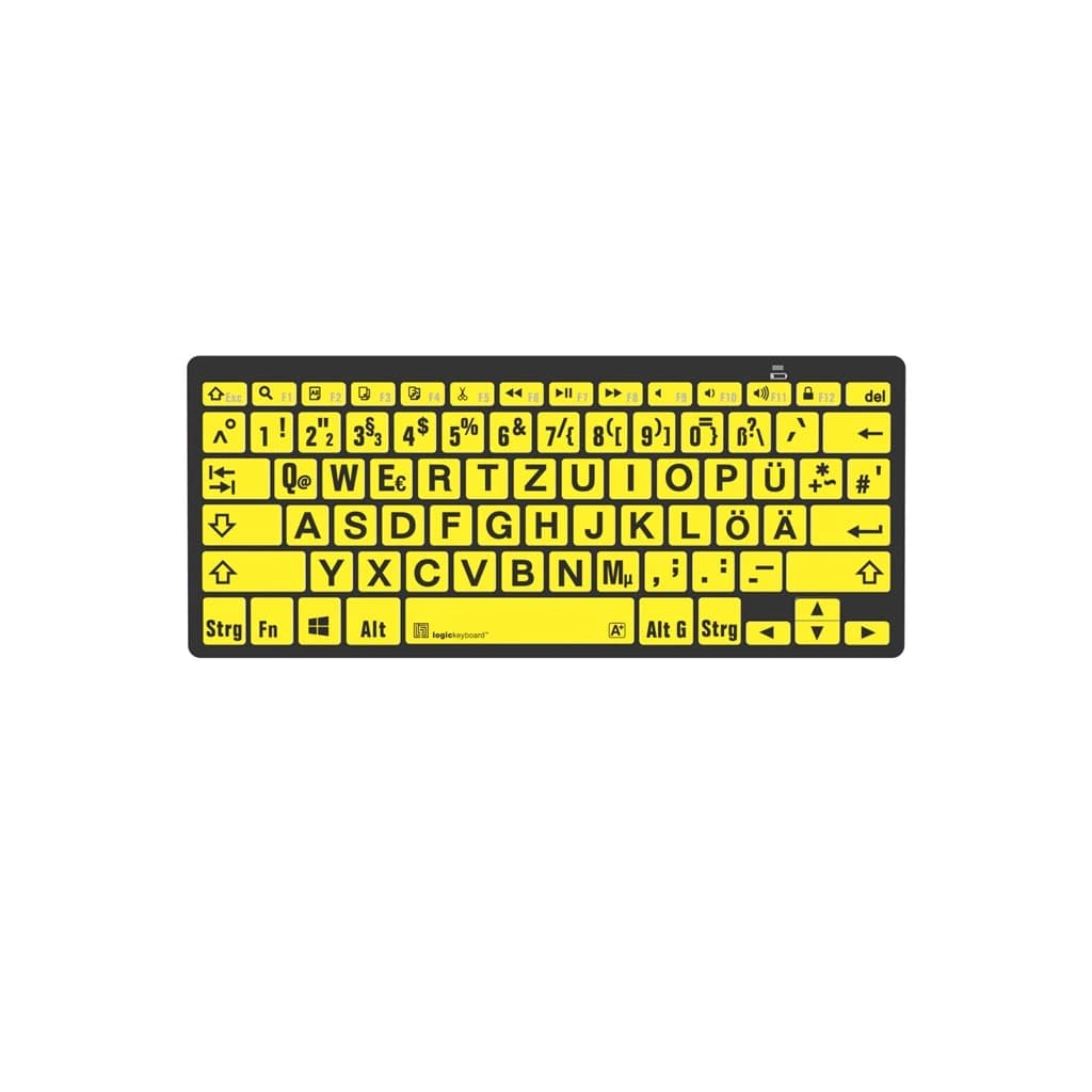 Logickeyboard XL Print Black on Yellow PC Bluetooth German