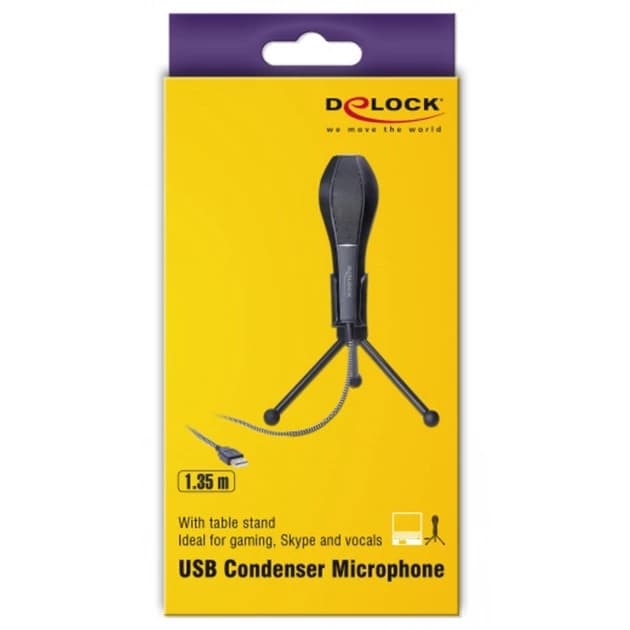 Delock USB Condenser Microphone with Desktop Stand