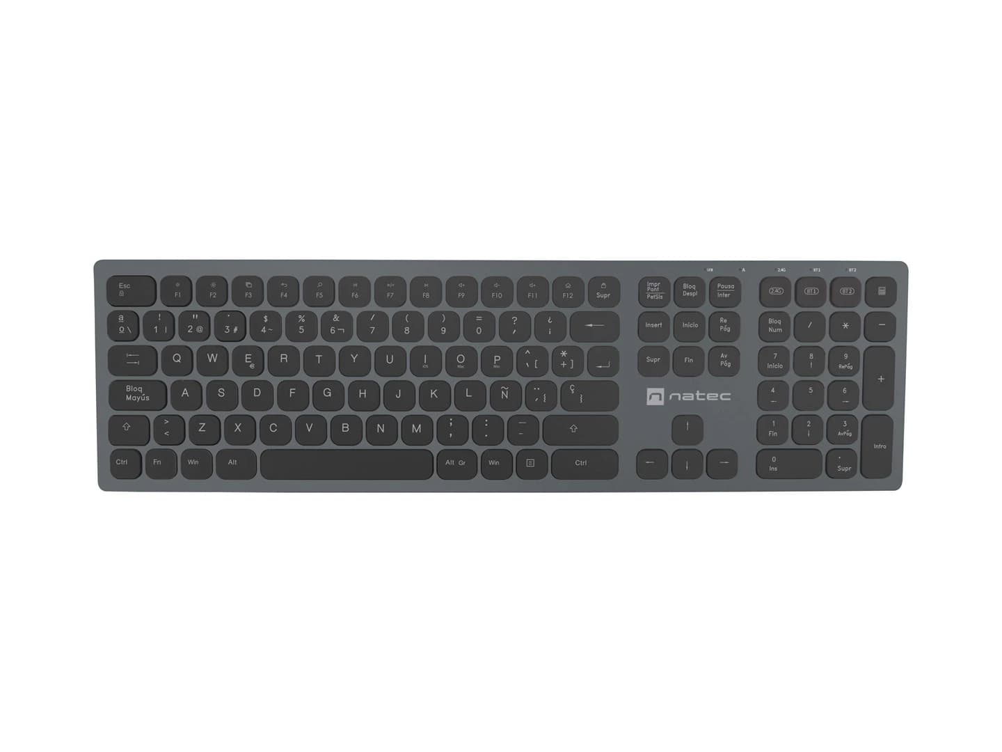 Natec NKL-1830 Wireless RF/Bluetooth Spanish (Black/Grey)