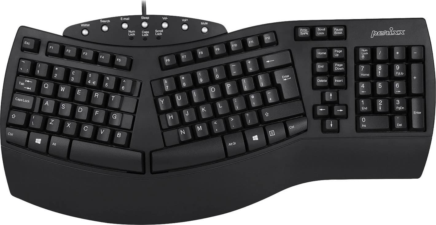 Perixx PERIBOARD-512 Ergonomic Split UK (Black)