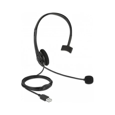 Delock USB Mono Headset with Volume Control (Black)
