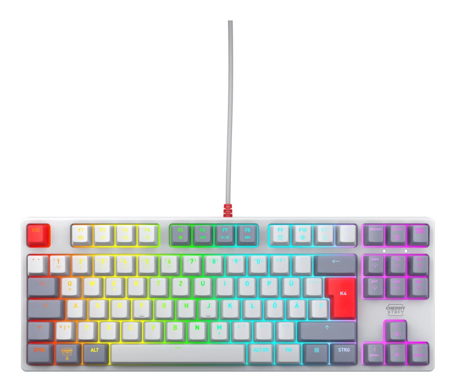 Cherry Xtrfy K4V2 RGB TKL Retro MX2A Red DE (Grey)