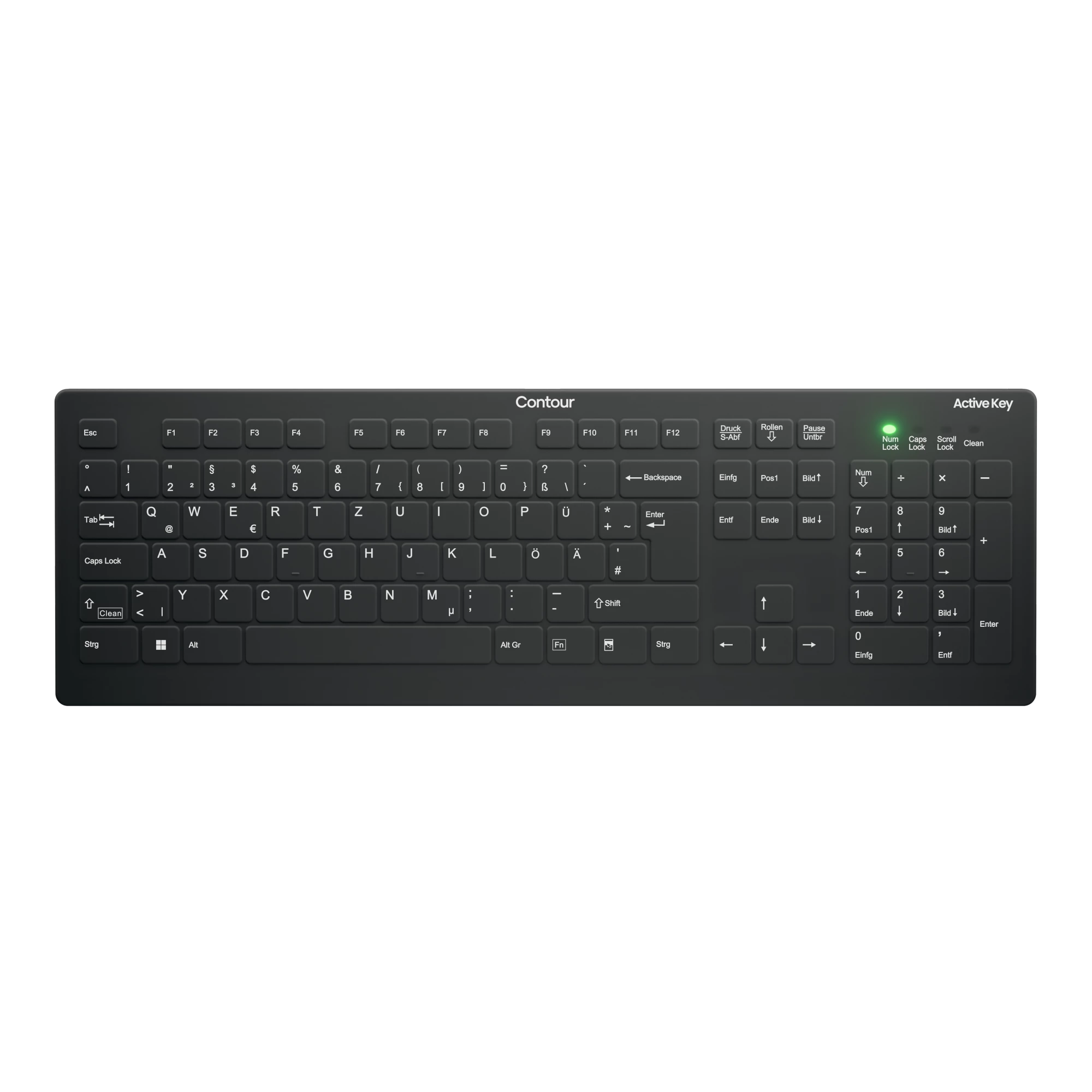 Contour Design Active Key AK-C8112 Medical Wireless Keyboard DE (Black)