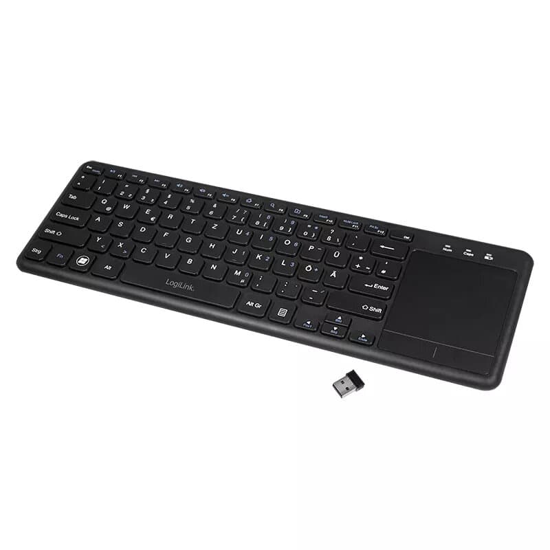 LogiLink ID0188 Wireless Keyboard with Touchpad German (Black)
