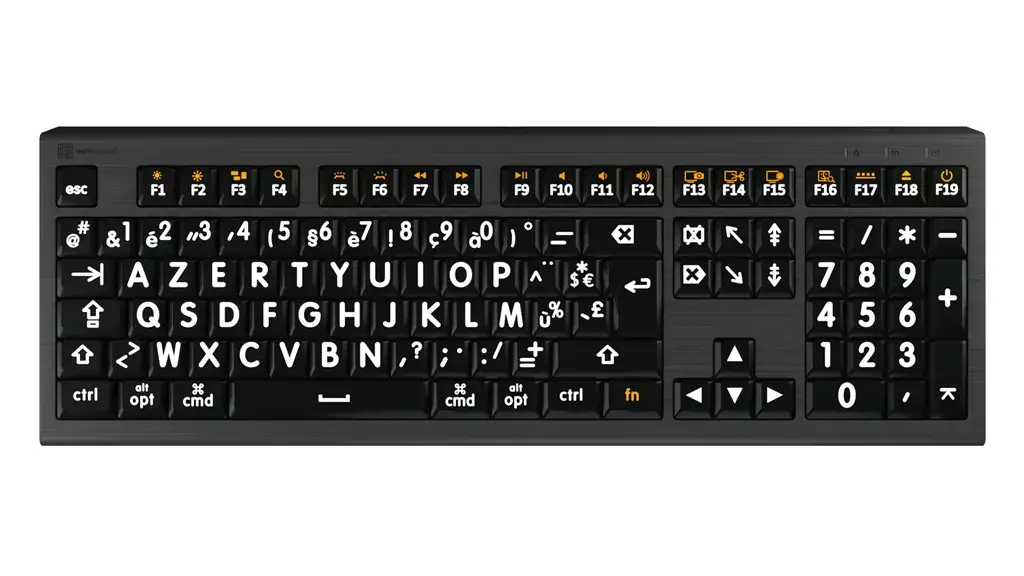 LogicKeyboard XL Print Astra 2 White on Black Mac French