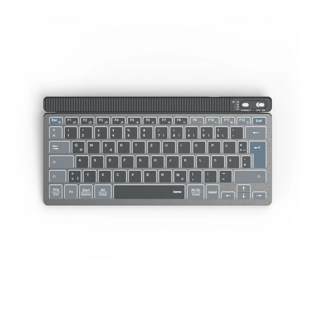 Hama WK-700 Multi-Device Backlit Keyboard German (Black)