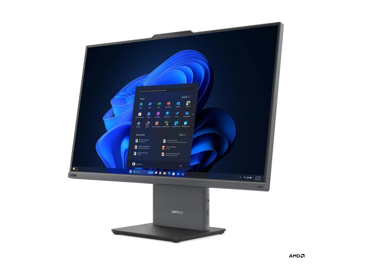 Lenovo ThinkCentre neo 55a 24 G6 Viskas viename | 23,8 colio FHD | AMD Ryzen 5 220 | 16 GB DDR5 | 512 GB SSD | AMD Radeon 740M |
