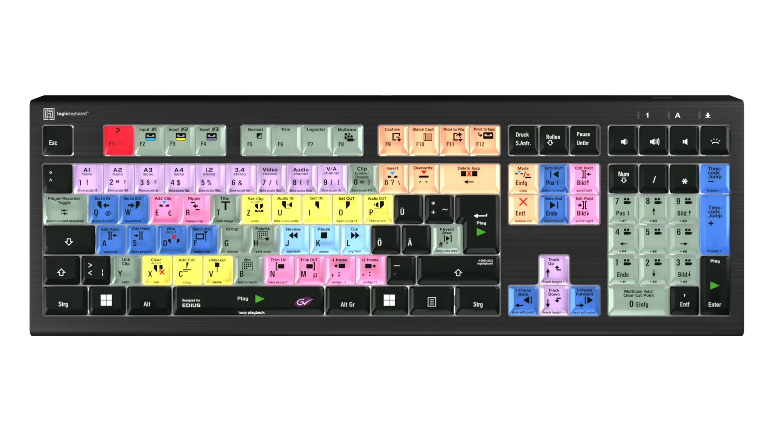 Logickeyboard EDIUS ASTRA 2 Backlit Keyboard Windows DE (Black)