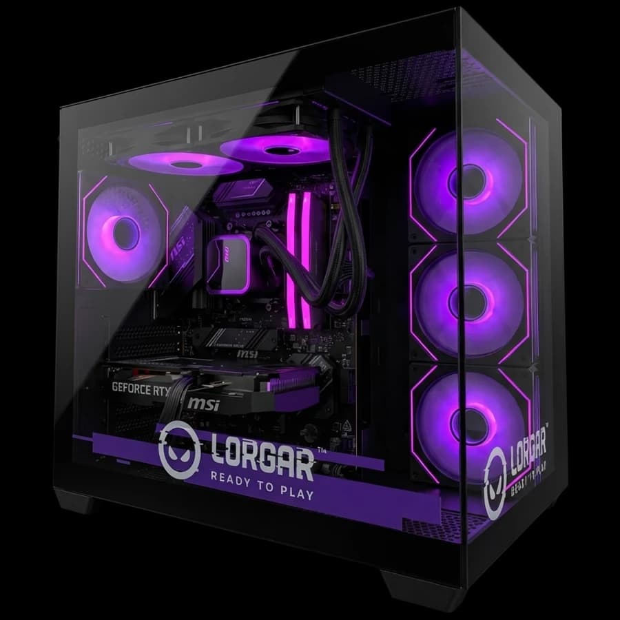 LORGAR ADVANCED A201 žaidimų kompiuteris - AMD Ryzen 5 7500F, GeForce RTX 5060 Ti 16GB, 32GB DDR5 6400MHz, 1TB NVMe SSD, 750W PSU, 240mm AIO