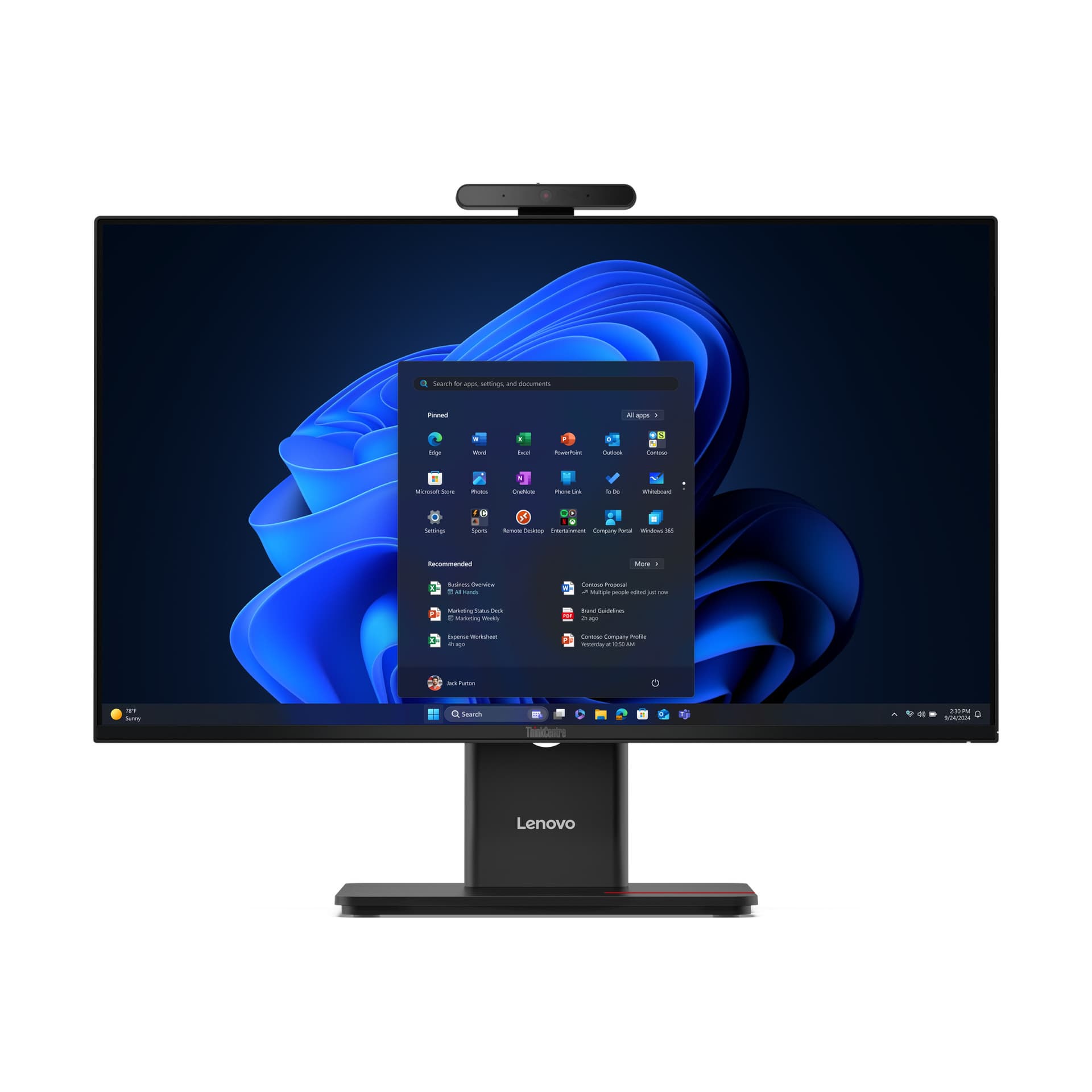 Lenovo ThinkCentre M90a Gen 6 viskas viename kompiuteris 23.8 inch FHD jutiklinis - Intel Core Ultra 5 235, 16GB RAM, 512GB SSD
