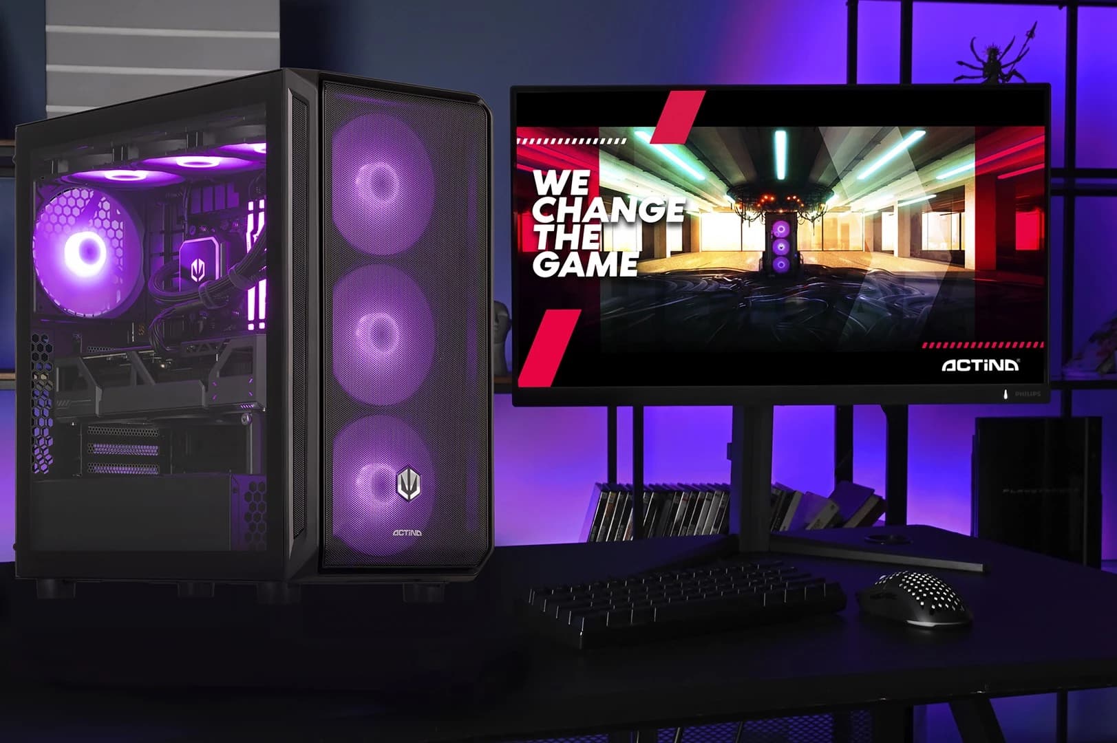 Stalinis kompiuteris Actina Gaming GameOn, Ryzen 7 7800X3D, 32 GB DDR5, 2 TB SSD, GeForce RTX 5070 12 GB, be operacinės sistemos