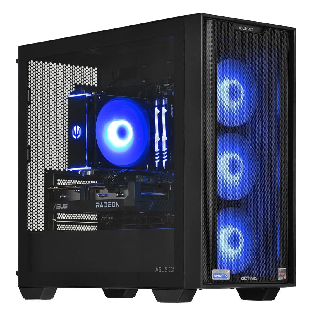 Kompiuteris ACTINA PC su AMD Ryzen 5 5600, 16 GB DDR4, 1 TB SSD, AMD Radeon RX 7600, Mini Tower, juodas