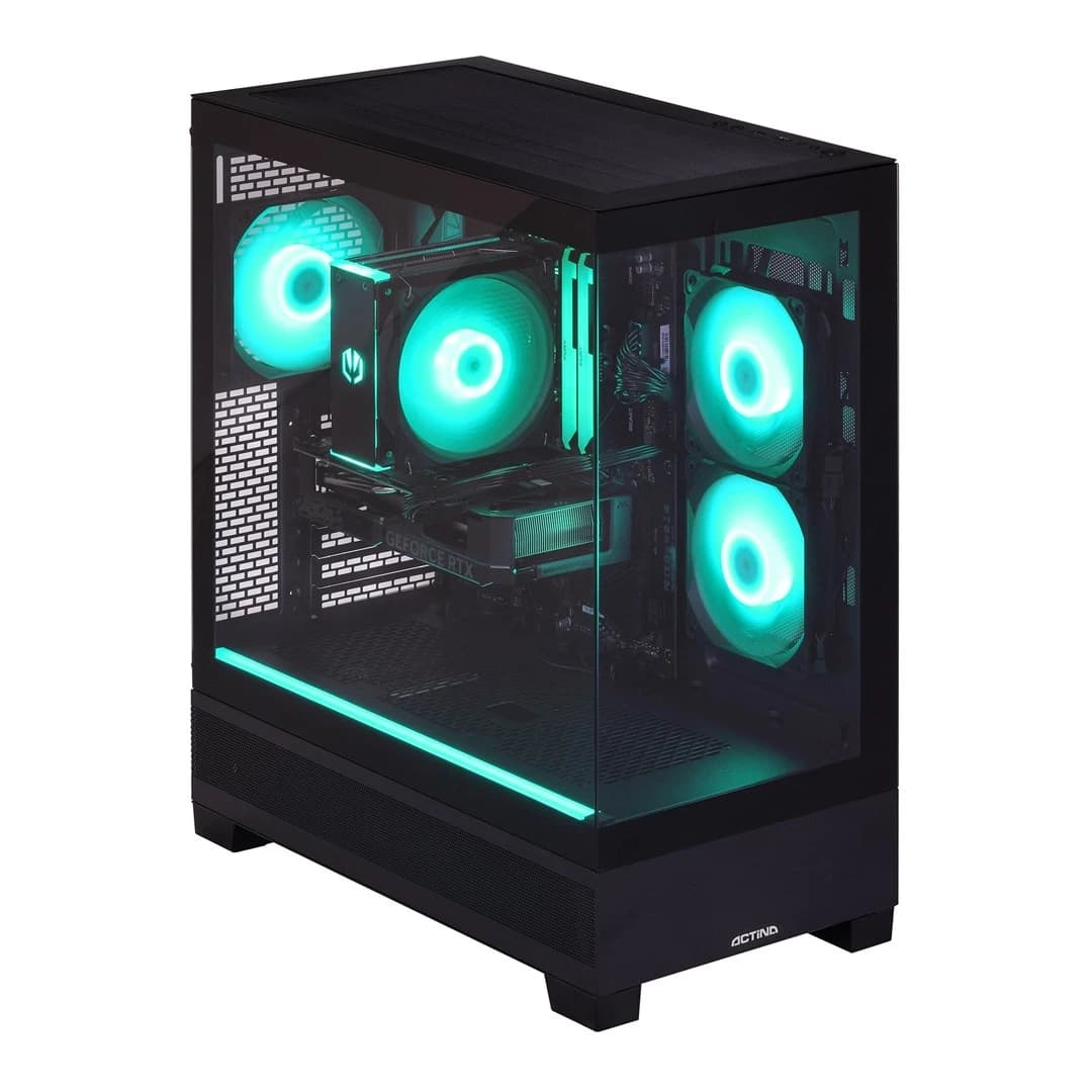 Kompiuteris “Actina PC” su AMD Ryzen 9 7900, 32 GB DDR5-SDRAM, 1 TB SSD, NVIDIA GeForce RTX 5070, Midi Tower, juodas