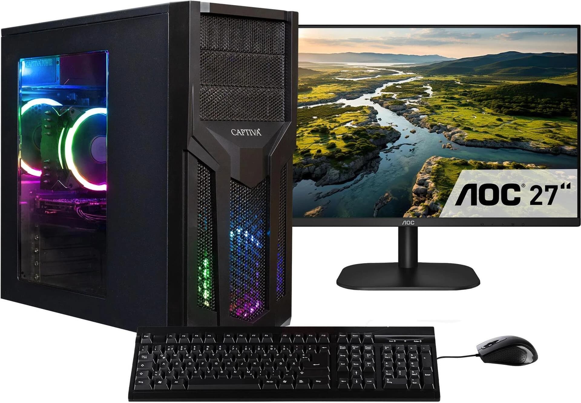 CAPTIVA PC Power Starter R80-009 TFT rinkinys (Ryzen 5 5600G, 32GB RAM, 1TB SSD, DVD-RW, MSI, WLAN