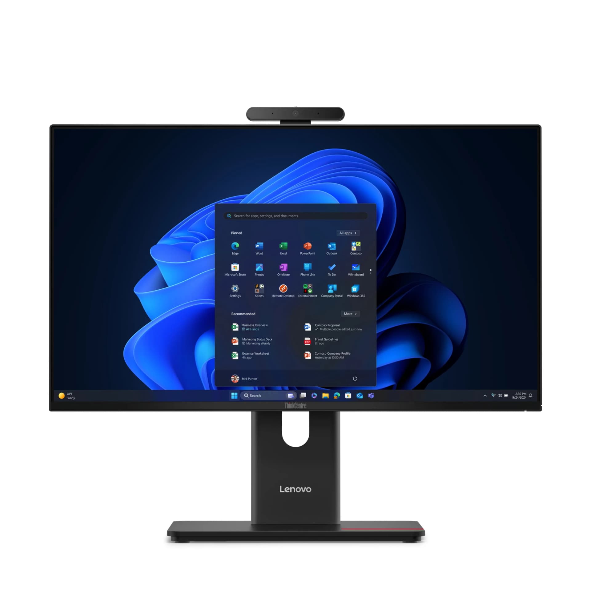 Lenovo ThinkCentre M70a Gen 6 13AY003VPB kompiuteris „viskas viename“, Intel Core Ultra 3 205T, 23,8 colio Full HD, 16GB DDR5, 512GB SSD