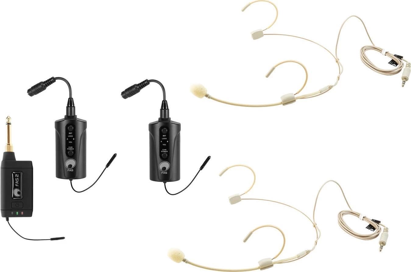 Omnitronic FAS TWO Set with 2 Bodypacks and 2 Headset Microphones (660-690 MHz)