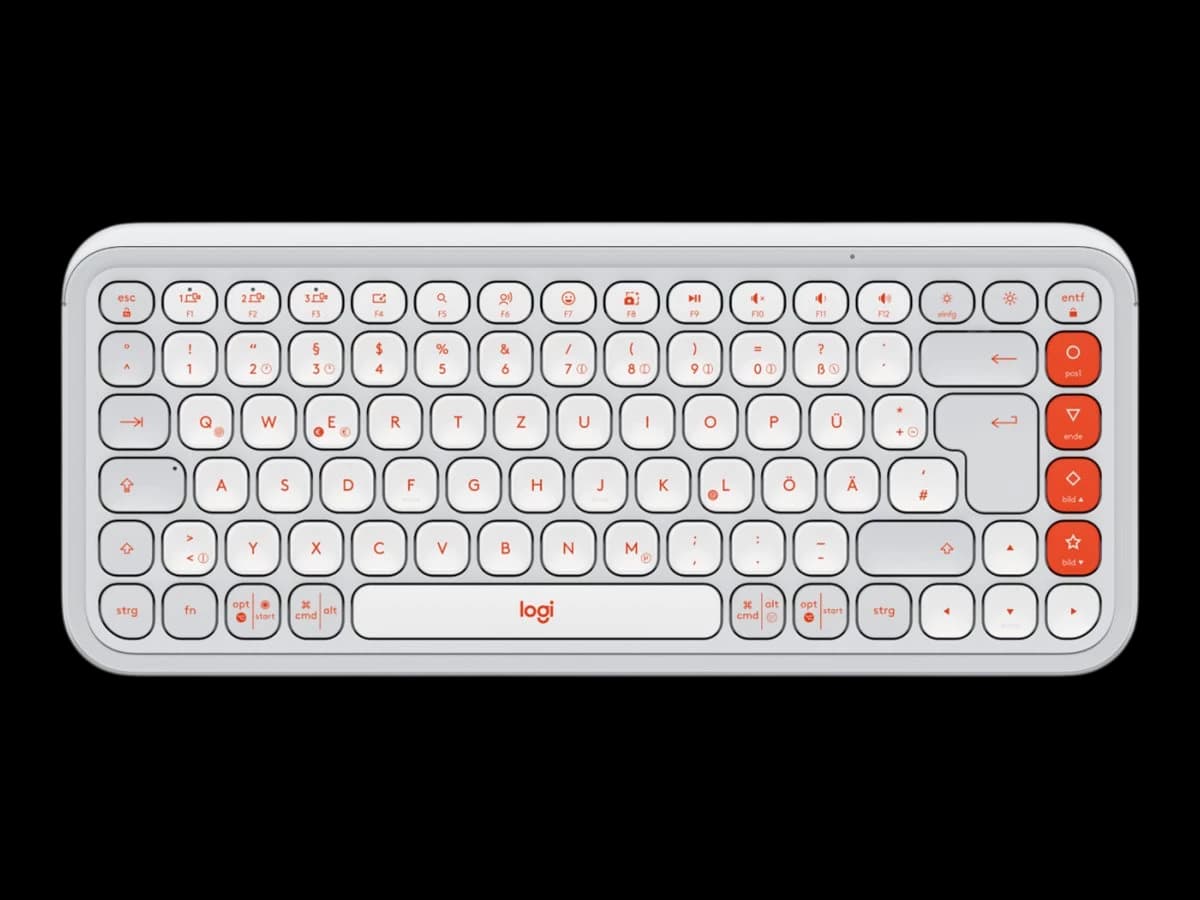 Logitech Pop Icon Keys (Off White & Orange) German